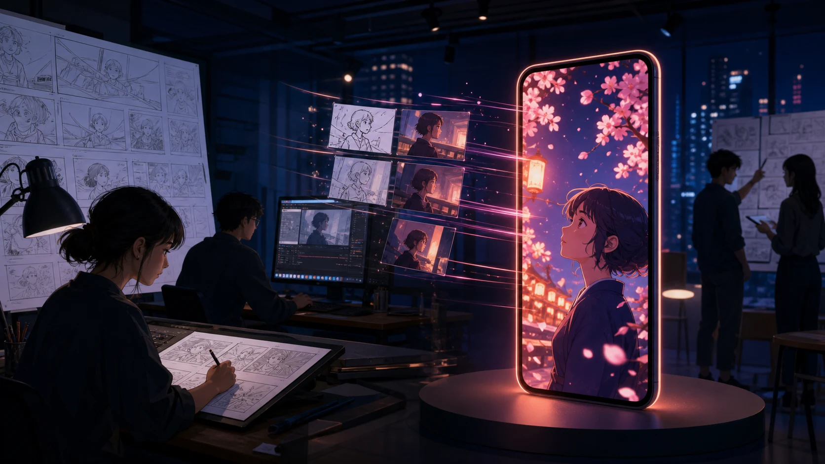 Original CoolShow AniVerse editorial visual for FOD SHORT adds short animation as a formal category in its vertical-drama app