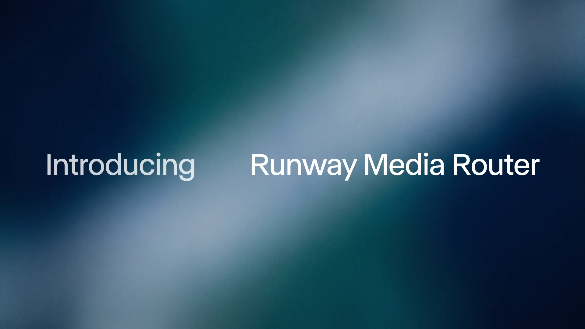 Official Runway Media Router launch graphic presenting multi-model routing